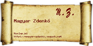 Magyar Zdenkó névjegykártya
